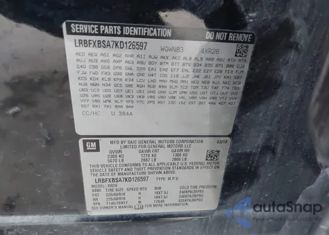 2019 Buick Envision Fwd Preferred from USA, damaged, VIN LRBFXBSA7KD126597